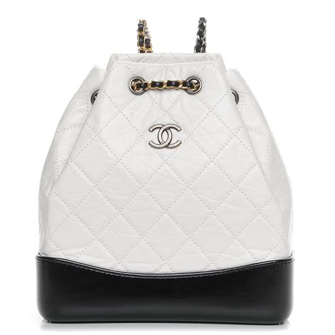 chanel backpack white and black|Chanel gabrielle backpack price.